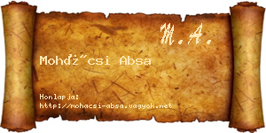 Mohácsi Absa névjegykártya